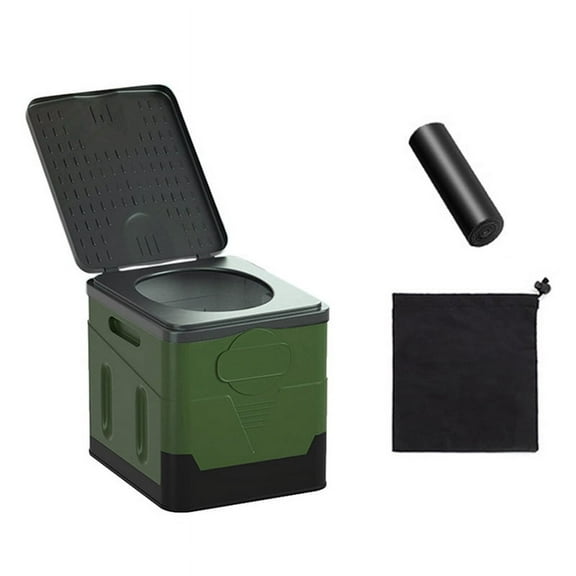Folding Travel Portable Car Emergency Toilet with Cover Outdoor Camping Toilet for Camping Hiking Boat Road Trips Beach