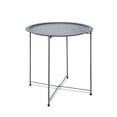 thumbnail image 1 of Folding Tray Metal Side Table Round End Table, Blue Sofa Small Accent Fold-able Table, Round End Table Tray, Next to Sofa Table, Snack Table for Living Room and Bed Room, 1 of 5