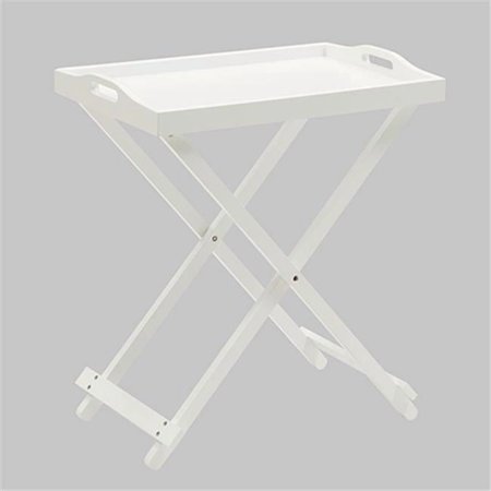Folding Tray Table With White Finish