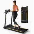 thumbnail image 1 of Folding Treadmill, 2.25HP Foldable Treadmill with 12 HIIT Modes, Compact Mini Treadmill for Home Office, Space Saving Small Treadmill with Large Running Area, LCD Display, Easy to Fold, 1 of 5