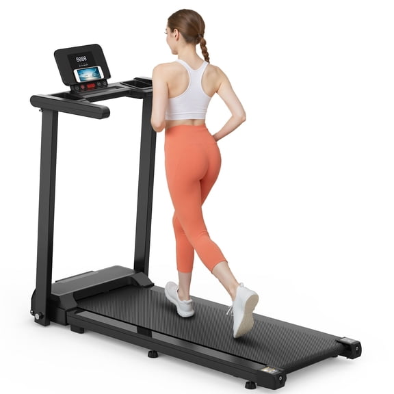 Folding Treadmill for Home, 2.5HP Quiet Brushless Treadmills with Handle 300 lbs Capacity, 4% Incline, LED Display & APP Control, Compact Foldable Walking Pad for Home Apartment Office