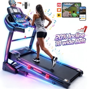 Folding Treadmill for Home5.1HP Motor, 20-Level Auto Incline, 71 Programs, Free Courses & APP Bluetooth, LCD Display, 18"51" Cushioned Deck, Treadmill 300-400 lb Capacity, Jogging Walking Treadmill