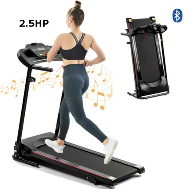 Folding Treadmill with Incline 2.5HP Electric Treadmill for Home Office Use Bluetooth Music Cup Holder Heart Rate Sensor Walking Running Machine for Indoor Home Gym Exercise Fitness Walmart Business S...