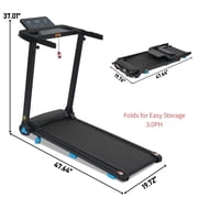 Folding Treadmill with Incline for Home, 3.0 HP Portable Running Walking Machine with Handrails, 265 lbs Weight Capacity, Compact Foldable Treadmill with 4 Adjustable Leveling Feet