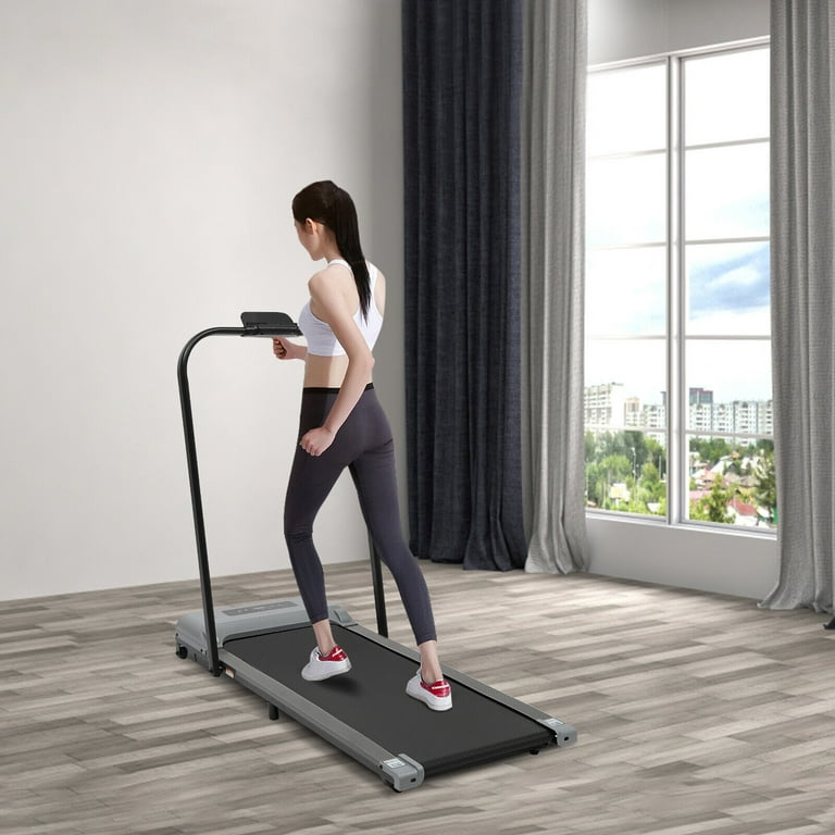 Folding Treadmill LED Electric Running Fitness Jogging Machine for Home 1 6km h Gray