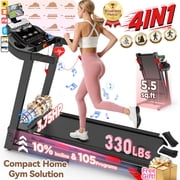 3.75HP Treadmill for Home, Foldable with 10% Incline, Brushless motor, Free Courses, 105Training Programs, APP Connectivity, 330 lbs Capacity, 7.5MPH, Walking Jogging Exercise Machine, Knee Strap