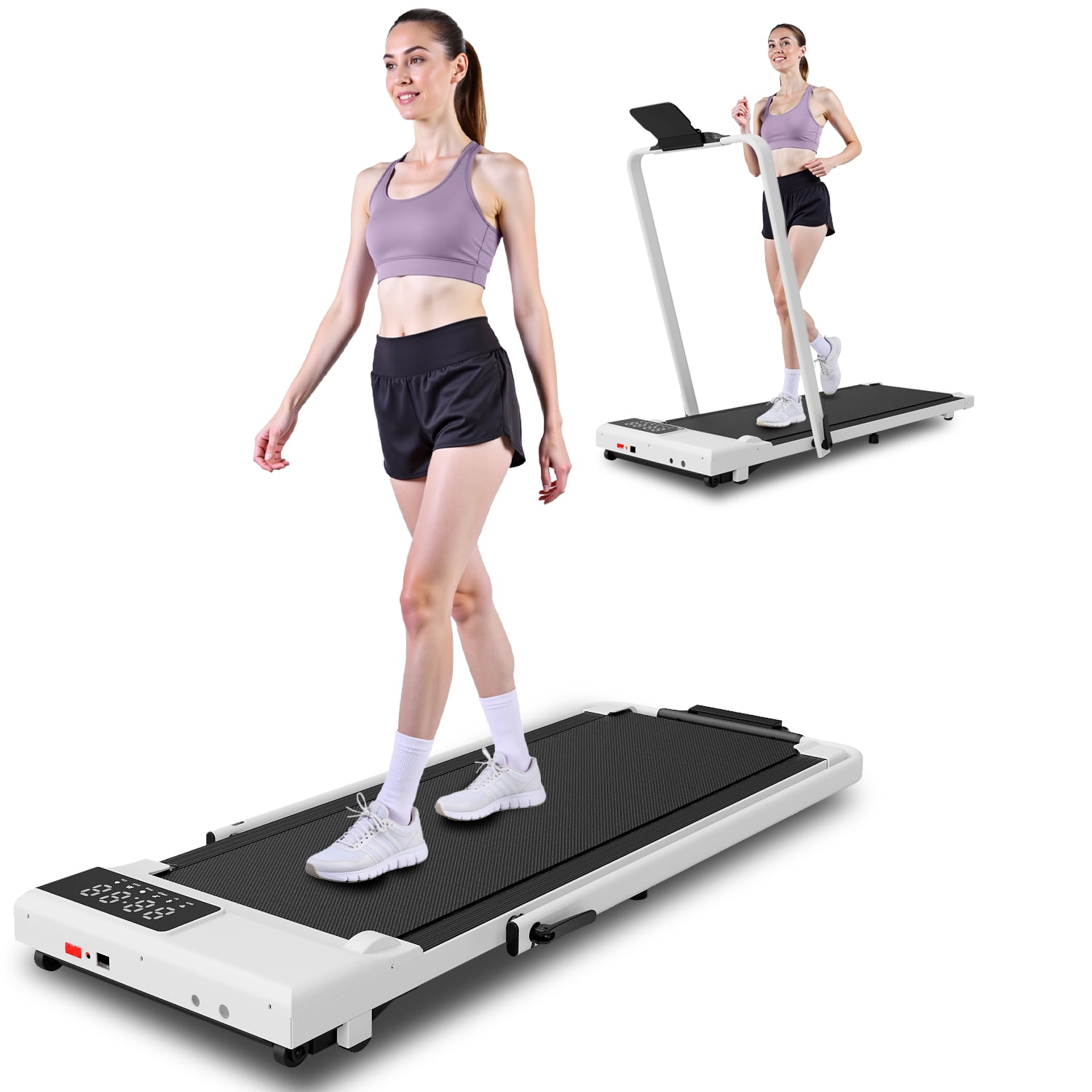 Folding Treadmill for Home,3 in 1 Under Desk Treadmill for Home&Office,Speed Range 7.5mph,300lbs Weight Capacity