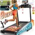 thumbnail image 1 of Folding Treadmill w/ 15% Auto Incline, 3.85HP Portable Treadmill 330LB Capacity, 105 Programs Treadmills for Home with APP Control, Bluetooth Speaker, LCD Display, Foldable Jogging Walking Treadmill, 1 of 9