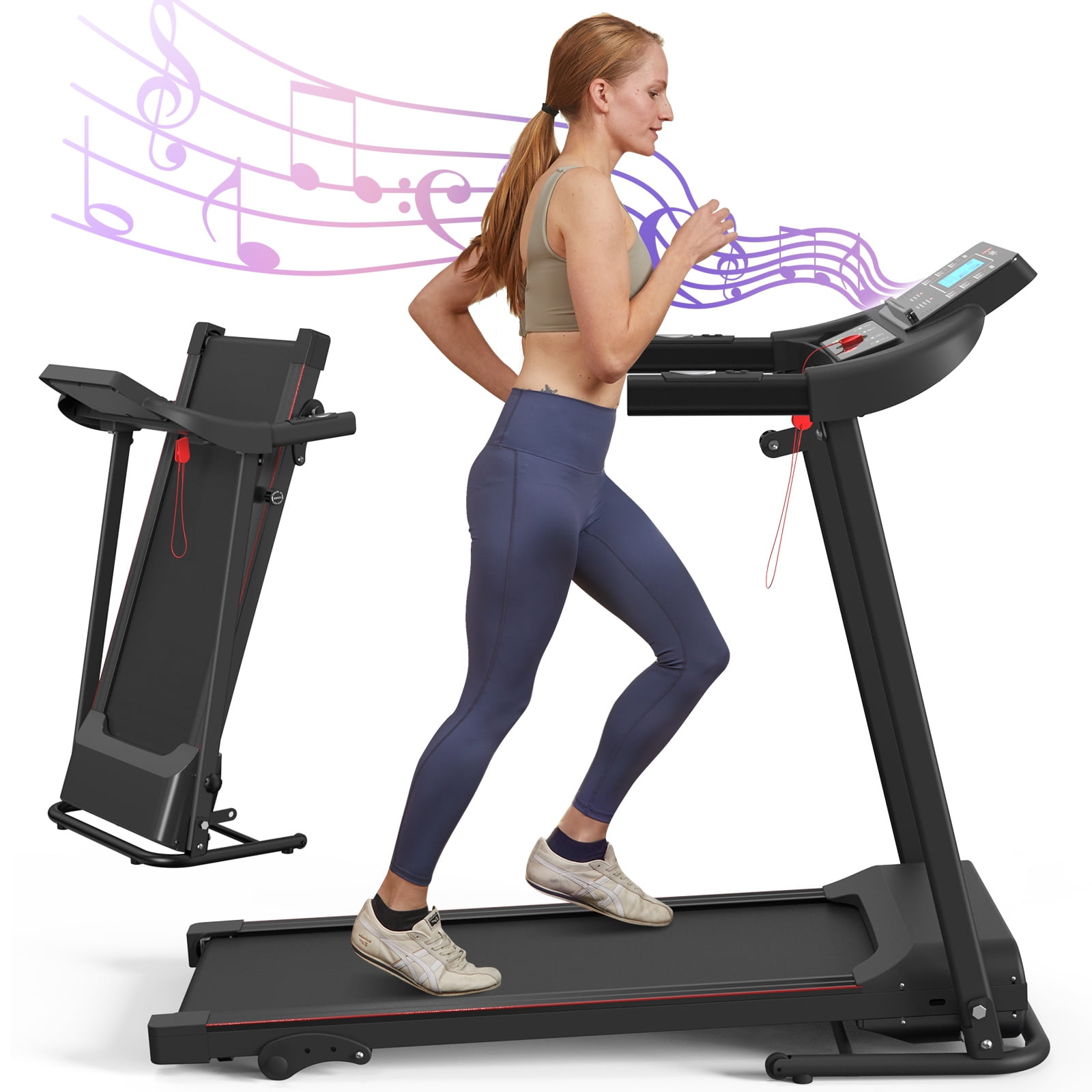 Folding Treadmill with Incline Walking Treadmills with Bluetooth