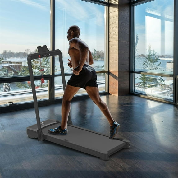 Folding Treadmills Walking Pad Treadmill with 0.75HP Powerful Silent Motor, LED Display & Remote Control, Anti-slip Portable Treadmill For Office