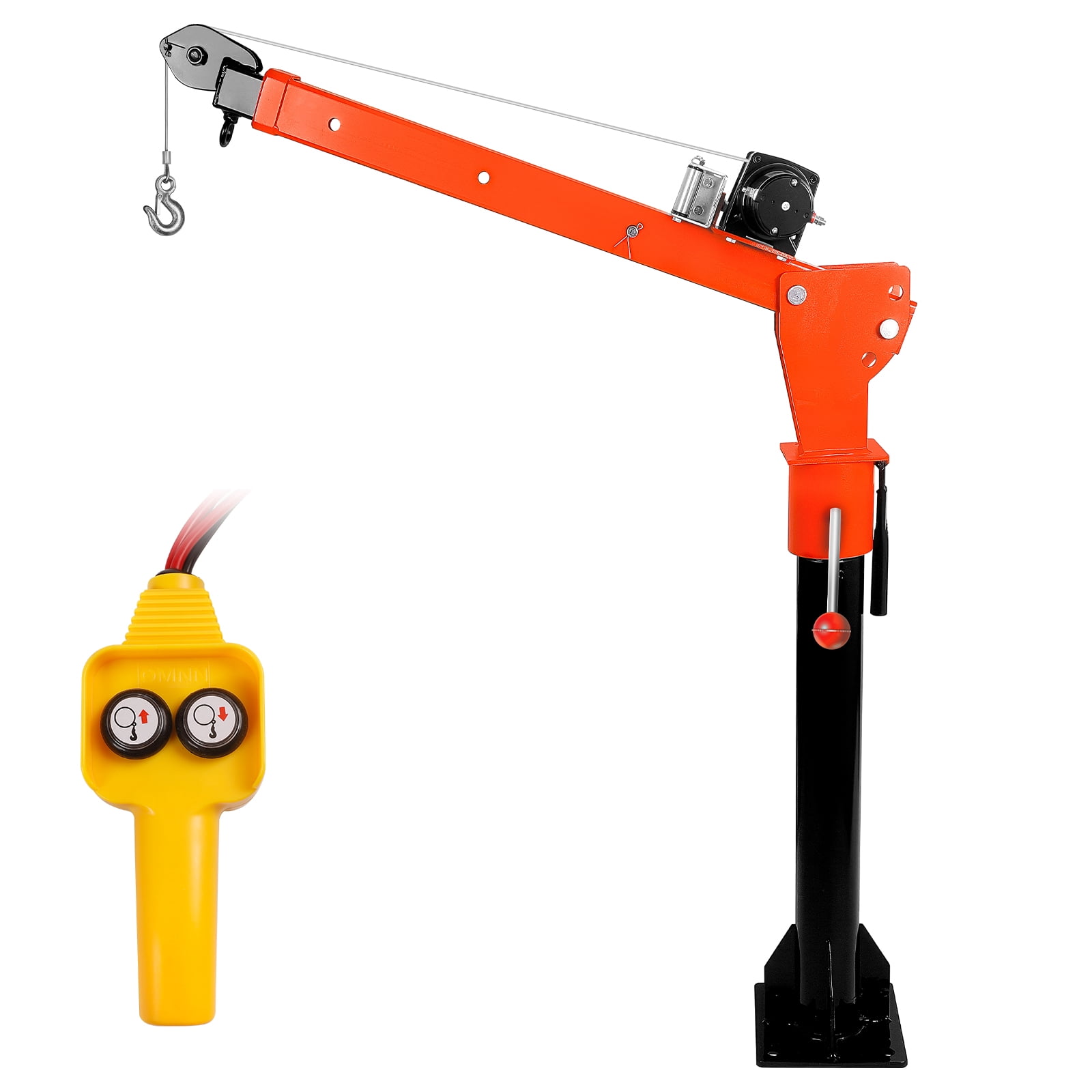 Folding Truck Crane, Electric Winch 3500 lb 12V with 360° Swivel, Carbon Steel Pickup Truck Crane for Household, Warehouse & Site Lifting