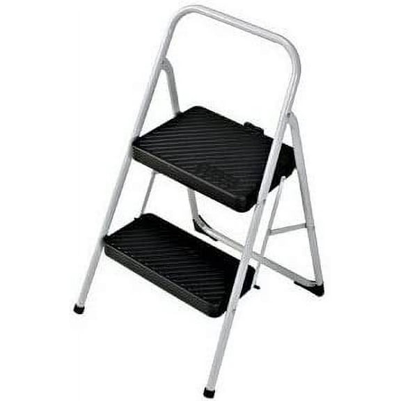 COSCO Folding Two Step Stool - 200 Lb Capacity, Foldable, Gray