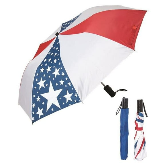 Folding USA Umbrella Red White  Navy Blue