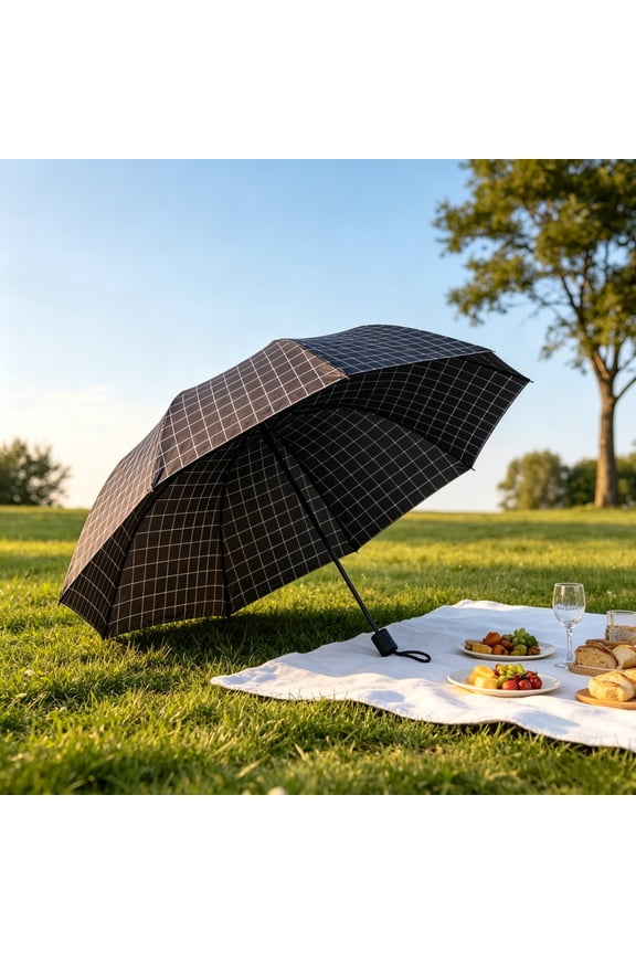 Folding UV Protection Umbrella, Water Repellent Windproof Parasol, Lightweight Compact Dual Purpose Sun Rain Umbrella for Commute Travel Outdoor Activities