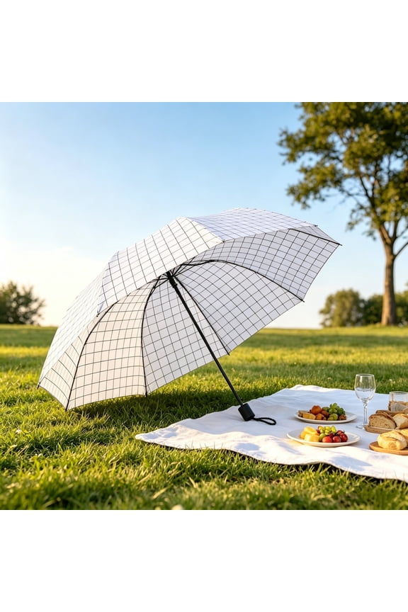 Folding UV Protection Umbrella Waterproof Sun and Rain Parasol, Lightweight Windproof Compact Travel Umbrella with UPF50+ for Commuting and Outdoor Use