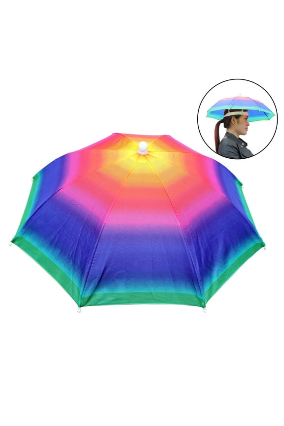 Folding Umbrella Hat With Waterproof Cover And Steel Wire Frame For Hands Outdoor Use During For Fishing And Hiking