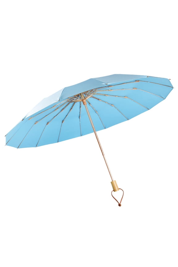 Folding Umbrella Mini Lightweight Sun Rain Umbrella for Hiking Camping Trips blue