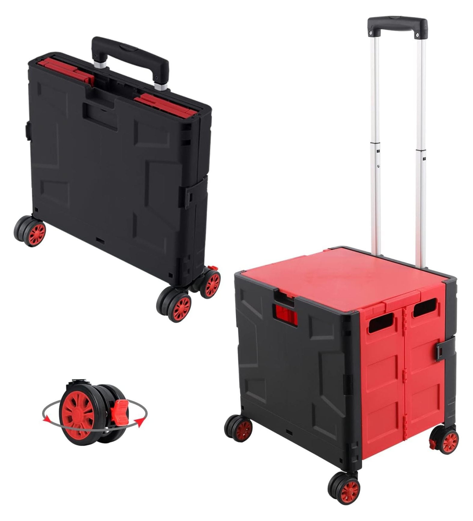Folding Utility Cart Portable Rolling Crate Handcart with Durable Heavy