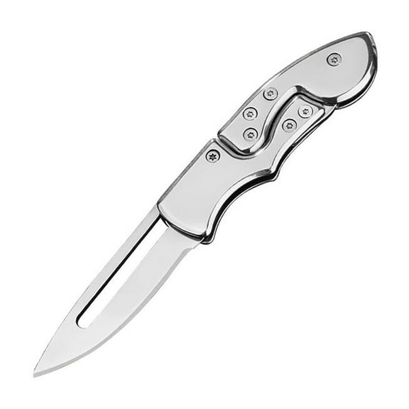 Folding Utility Knife for EDC & Household Daily Use, Stainless Steel Box Cutter 4CR13 Sharp Durable Foldable Compact Lightweight Comfort Grip, Mini Folding Pocket Knife for Outdoor Camping,Silver