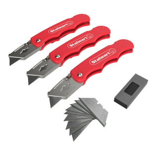 10 Knife Utility Box Cutter Plastic Retractable Lock Razor Sharp Blade Tool  Sets 