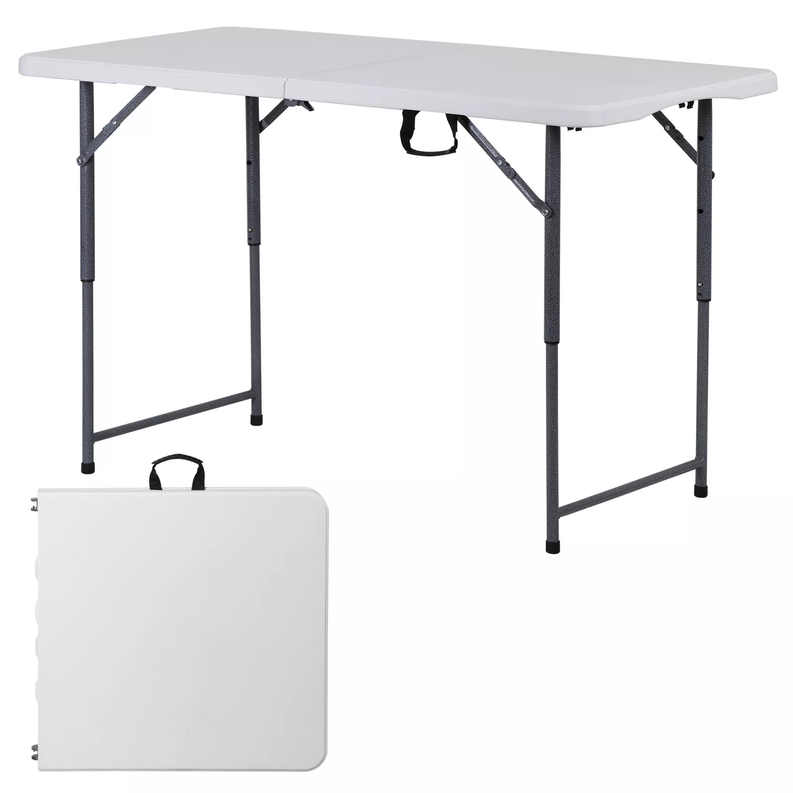 Folding Utility Table 4' FoldinHalf Portable Plastic Picnic Party