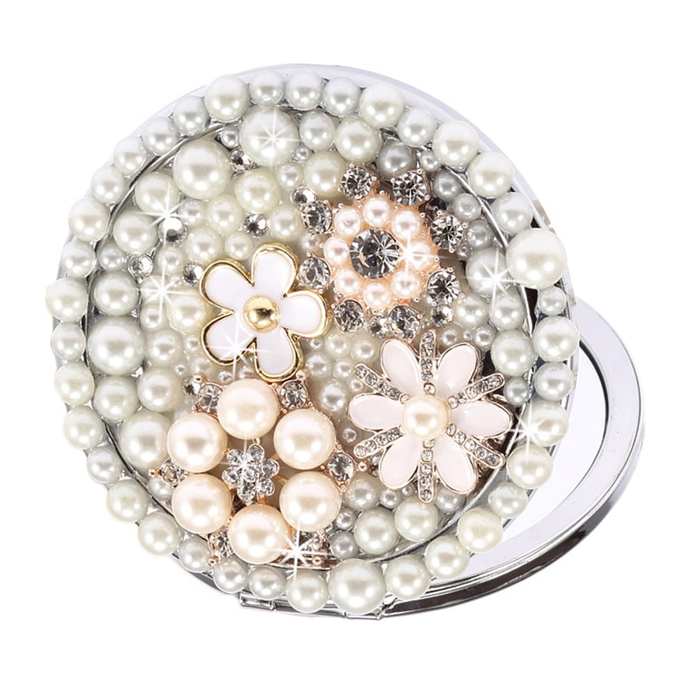 Folding Vanity Mirror The Flowers Travel Mirrors Vintage Makeup Magnifying Carry Outdoor
