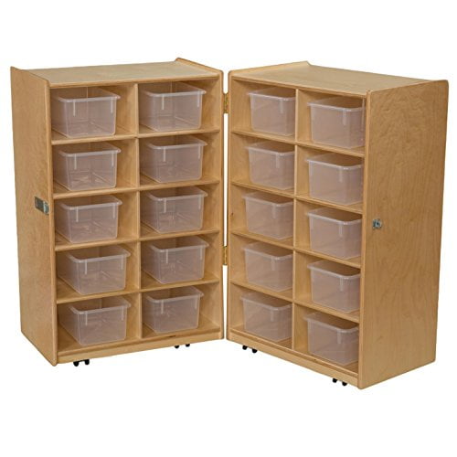 Wood Designs 16201 Folding Vertical Storage with (20) Translucent Trays