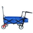 thumbnail image 1 of UHOMEPRO Ultra-Strong Folding Cart with 360° Wheels & Brake - 150LBS Capacity, All-Terrain Collapsible Wagon for Shopping, Garden, Beach, Outdoor Events (Blue + Steel), 1 of 11