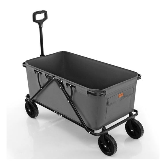 Folding Wagon Cart, 45 Gal Collapsible Utility Wagon with Adjustable Handle