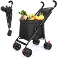 thumbnail image 1 of Folding Wagon Cart,Heavy Duty Garden Cart, Outdoor Beach Wagon, Large Capacity Beach Wagon with All-Terrain Wheels, Adjustable Folded Cart for Camping Shopping Sports (Black), 1 of 8
