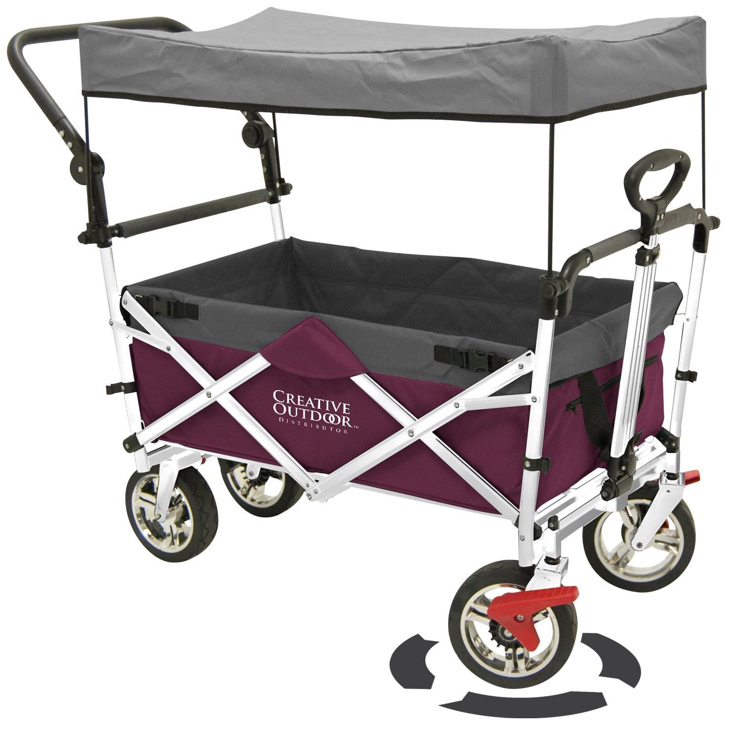 Folding Wagon for Kids, Foldable Canopy with Sun/Rain Shade (Mag)