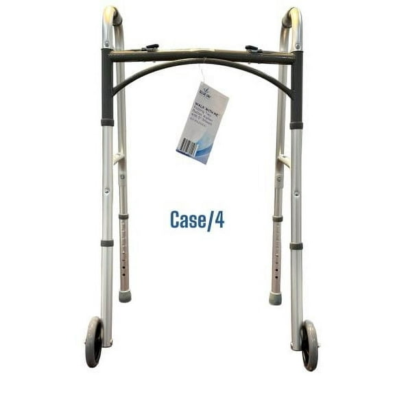 Folding Walker w/Wheels Blue Jay Brand