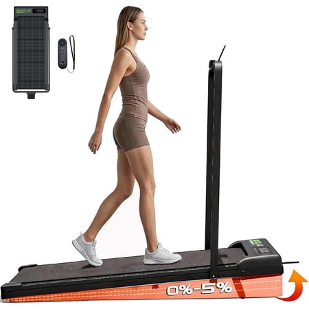 Folding Walking Pad with Incline, Portable Under Desk Treadmill for Home, 3.0HP 300lbs Capacity , 0.62-6.2mph Speed, with Handle Bar and LED Display