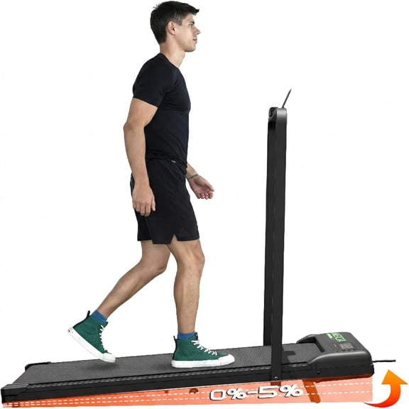 Folding Walking Pad with Incline and Handle Bar,2 in 1 Compact Portable Under Desk Treadmill for Home Office, 3.0HP 350lbs Capacity Walking Jogging Running Machine with LED Display and Remote Control