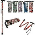 thumbnail image 1 of Folding Walking Stick Adjustable Aluminium Floral Walking Cane For Hiking Camping Durable Mobility Aid, 1 of 4
