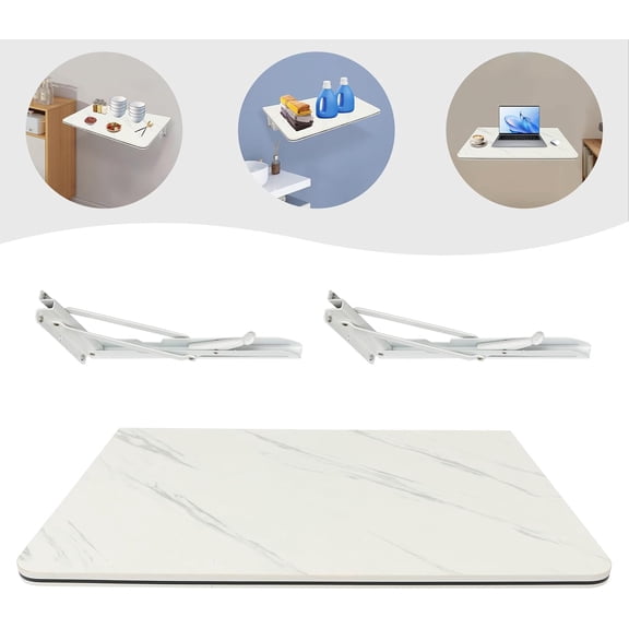 Folding Wall Desk Wall-Mounted Table Foldable Functional Hanging Desk Floating Table Floating Work Bench for Home Office Study Work Bench