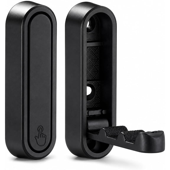 Folding Wall Hooks Black, 2 Pack Heavy Duty Zinc Alloy Folding Coat Hooks, Foldable Wall Hook for Hanging Clothes, Bags, Hats, Towels, Keys (Black, 2 Pack)