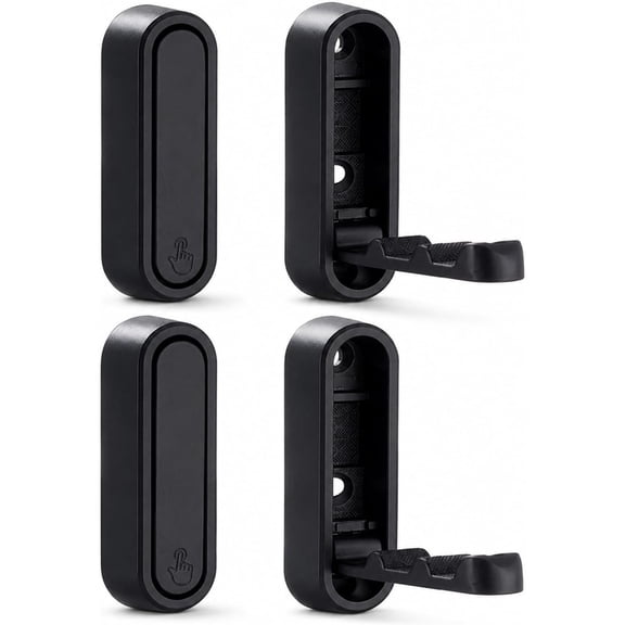 Folding Wall Hooks Black, 4 Pack Heavy Duty Zinc Alloy Folding Coat Hooks, Foldable Wall Hook for Hanging Clothes, Bags, Hats, Towels, Keys (Black, 4 Pack)