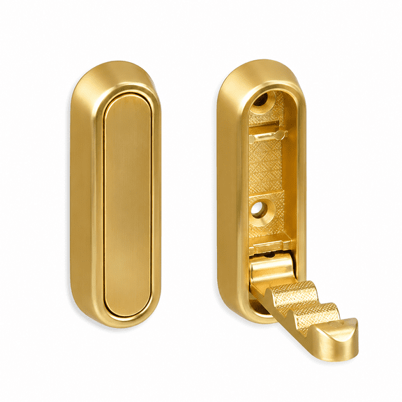 Folding Wall Hooks Gold, 2 Pack Heavy Duty Zinc Alloy Folding Coat Hooks, Foldable Wall Hook for Hanging Clothes, Bags, Hats, Towels, Keys (Gold, 2 Pack)