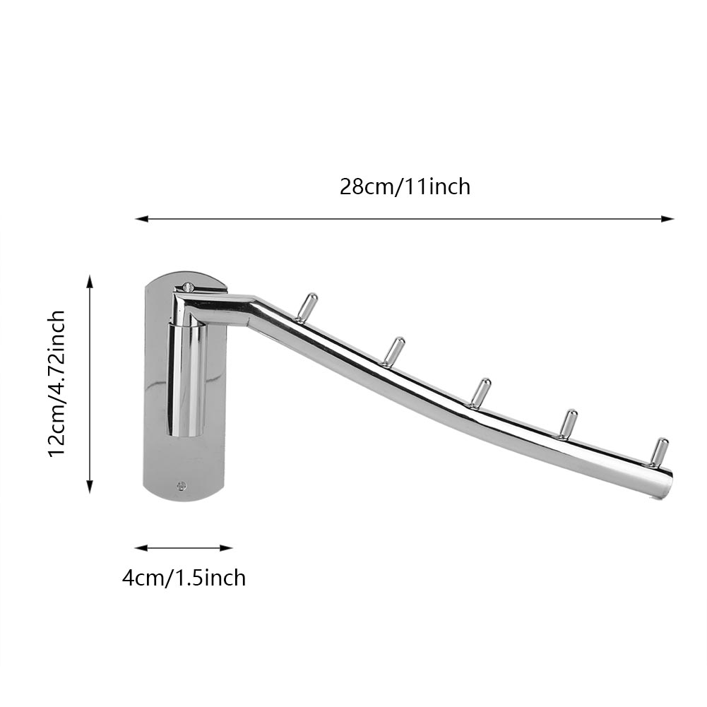 Folding Wall Mounted Clothes Hanger, Stainless Steel Clothes Hanger