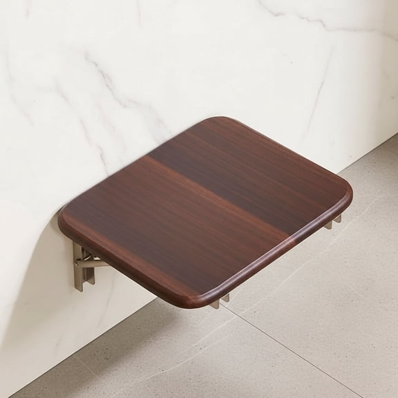 Folding Wall-Mounted Shoe Changing Stool, High-End Entrance Hall Foyer Chair, Invisible Household Folding Stool (Brown)
