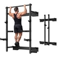 thumbnail image 1 of Folding Wall Mounted Squat Rack,1000 lbs Capacity Power Rack for Home Gym,Space-Saving Foldable Squat Rack with Pull-Up Bar & Landmine,Heavy-Duty 2.36" x 2.36" Steel Frame Power Cage, 1 of 8
