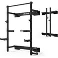 thumbnail image 1 of Folding Wall Mounted Squat Rack,1000 lbs Capacity Power Rack for Home Gym,Space-Saving Foldable Squat Rack with Pull-Up Bar & Landmine,Heavy-Duty 2.36" x 2.36" Steel Frame Power Cage, 1 of 9