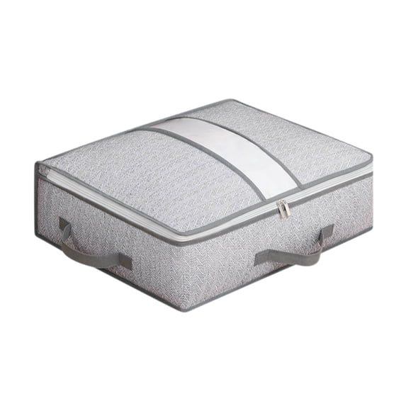 Folding Wardrobe Storage Box with Clear View Window, Zippered Organizer for Clothes Sweaters Pants, Under Bed and Closet Storage, Foldable Design for Home Organization
