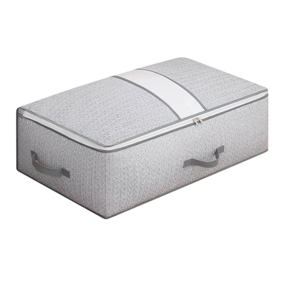 Folding Wardrobe Storage Box with Clear View Window, Zippered Organizer for Clothes Sweaters Pants, Under Bed and Closet Storage, Foldable Design for Home Organization