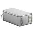thumbnail image 1 of Folding Wardrobe Storage Box with Clear Zippered Window, Large Capacity Organizer for Sweaters Pants Clothes, Foldable and Stackable for Closet Under Bed Use, 1 of 7