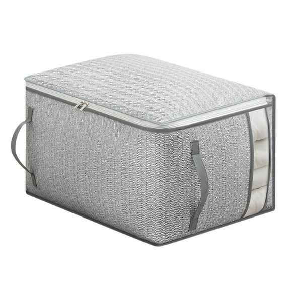 Folding Wardrobe Storage Box with Clear Zippered Window, Large Capacity Organizer for Sweaters Pants Clothes, Foldable and Stackable for Closet Under Bed Use