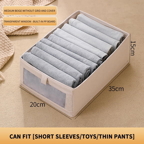 Folding Wardrobe Storage Box, Drawer Style Clothes Organizer, 1 Large Collapsible Fabric Bin with Handles for Sweaters & Pants, Space-Saving Bedroom Closet Storage Solution for Seasonal Aestivo