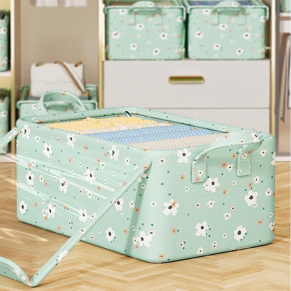 Folding Wardrobe Storage Box Drawer Style for Sweater Pants Organizing with Double Zipper, Bedroom Closet Storage Bin, Large Capacity Collapsible Container for Bedding Travel, Non-Woven Fabric