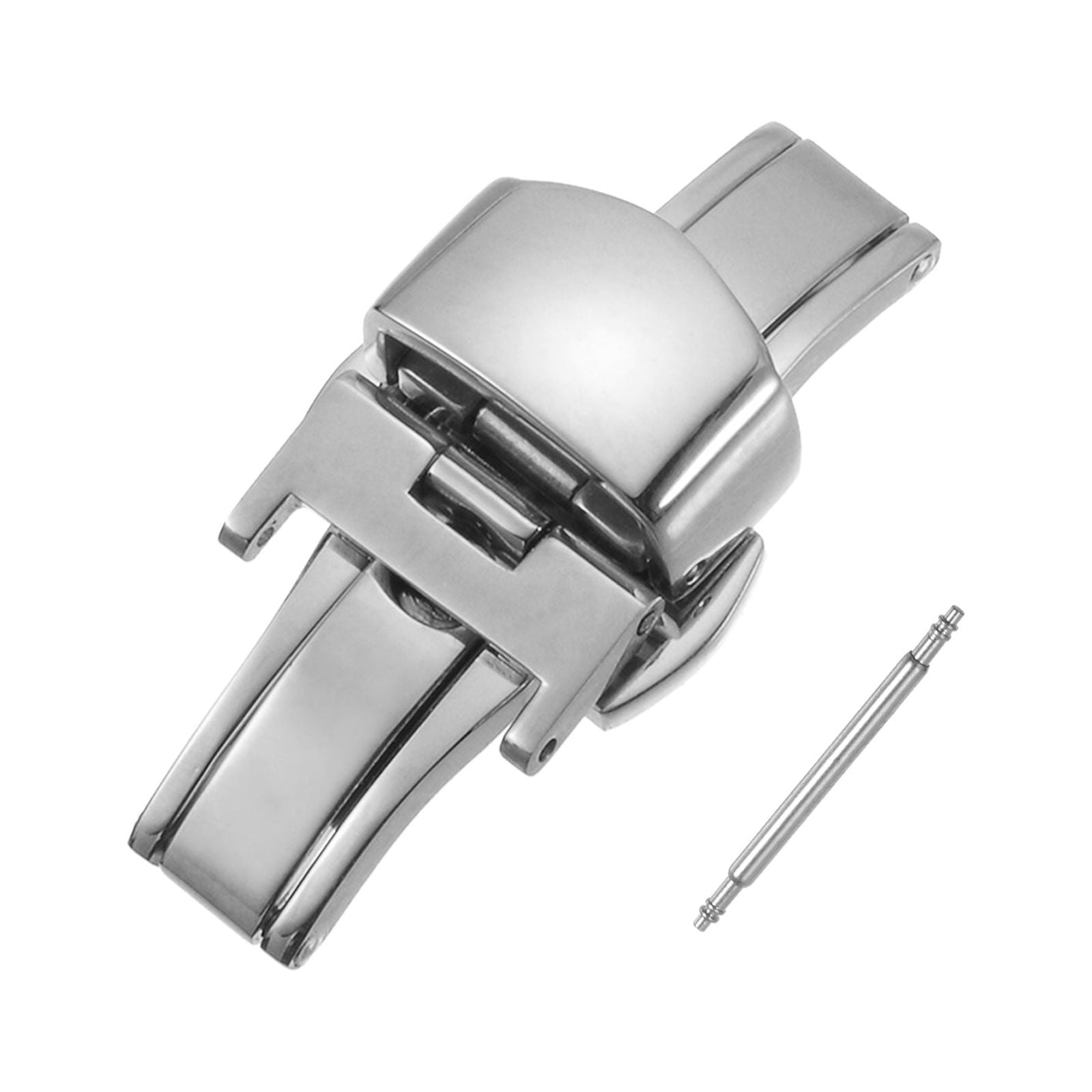 Folding Watch Clasp Push Button Quick Release for 12mm Leather